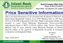 Price Sensitive Information of Islami Bank