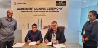 যমুনা ব্যাংক পিএলসি এবং হরাইজন রেমিট এসডিএন বিএইচডি, মালয়েশিয়ার মধ্যে বৈদেশিক রেমিট্যান্স ড্রইং এগ্রিমেন্ট স্বাক্ষর