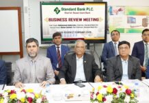স্ট্যান্ডার্ড ব্যাংক- এর ঢাকা অঞ্চলের বিজনেস রিভিউ মিটিং অনুষ্ঠিত