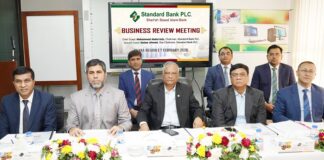 স্ট্যান্ডার্ড ব্যাংক- এর ঢাকা অঞ্চলের বিজনেস রিভিউ মিটিং অনুষ্ঠিত