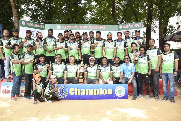 রাজশাহী ব্যাংকার্স ক্লাব ক্রিকেট টুর্নামেন্টের হ্যাট্রিক চ্যাম্পিয়ন এনআরবিসি ব্যাংক