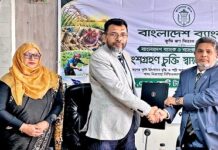 বাংলাদেশ ব্যাংক এবং শাহ্জালাল ইসলামী ব্যাংক এর মধ্যে পুন:অর্থায়ন স্কিমের আওতায় অংশগ্রহণমূলক চুক্তি স্বাক্ষরিত