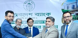 বাংলাদেশ ব্যাংক এবং শাহ্জালাল ইসলামী ব্যাংকের মধ্যে পুন:অর্থায়ন স্কিমের আওতায় অংশগ্রহণমূলক চুক্তি স্বাক্ষরিত